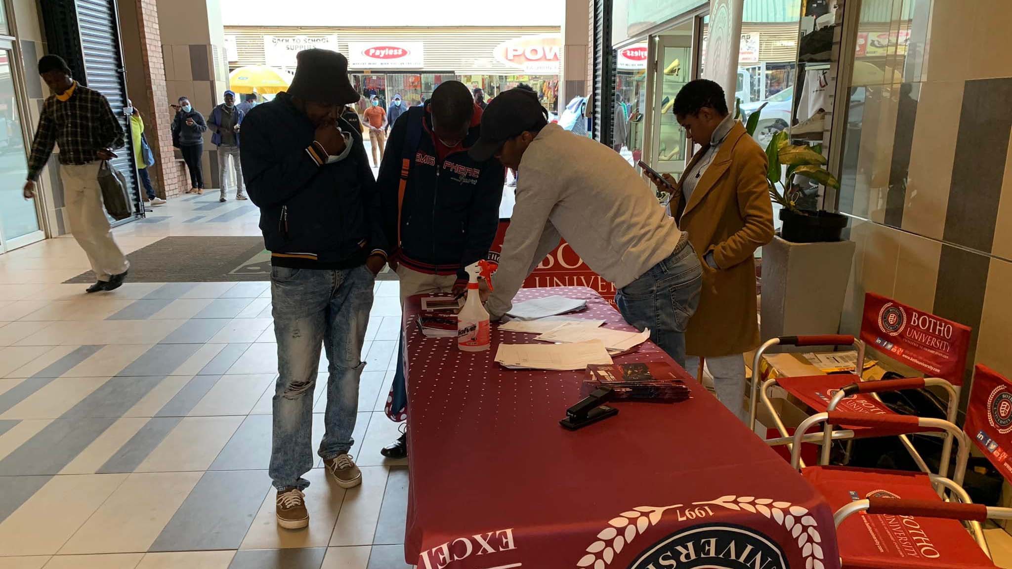 Representatives from Botho University engaging prospective students during a previous recruitment exercise, bringing higher education opportunities closer to emaSwati. 